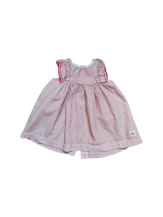 A Red Sleeveless Dresses from Petit Bateau in size 3-6M for girl. (Front View)