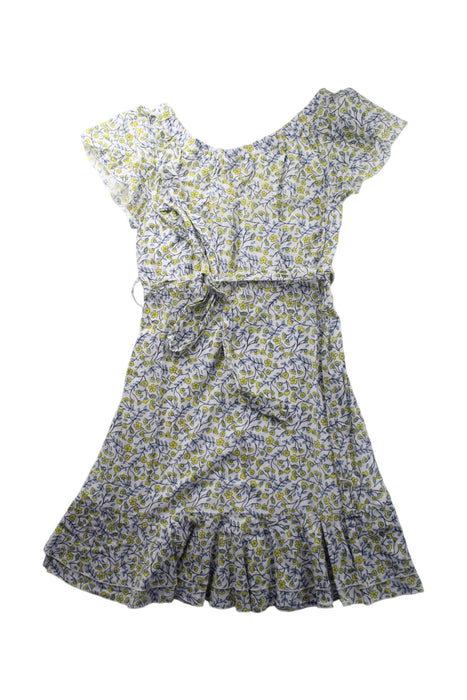 A Yellow Sleeveless Dresses from Seed in size 14Y for girl. (Back View)