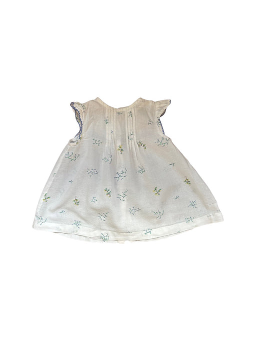 A White Sleeveless Dresses from Cyrillus in size 3-6M for girl. (Front View)