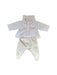 A White Pants Sets from Jacadi in size 0-3M for girl. (Front View)