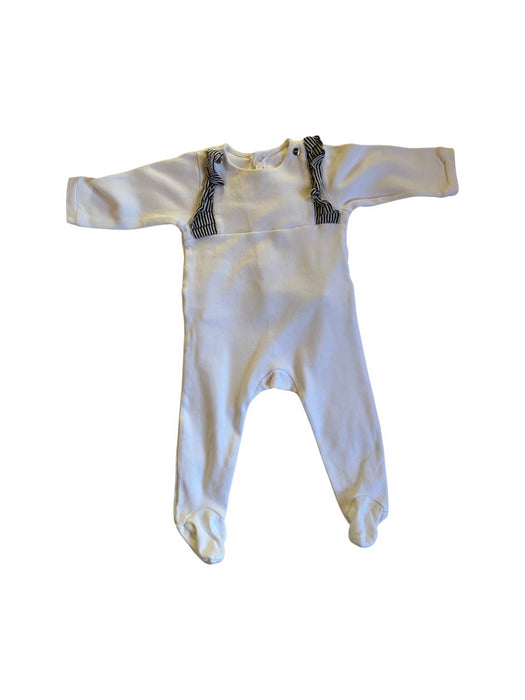 A White Onesies from Jacadi in size 3-6M for girl. (Front View)