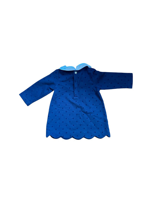 A Blue Long Sleeve Dresses from Jacadi in size 3-6M for girl. (Back View)