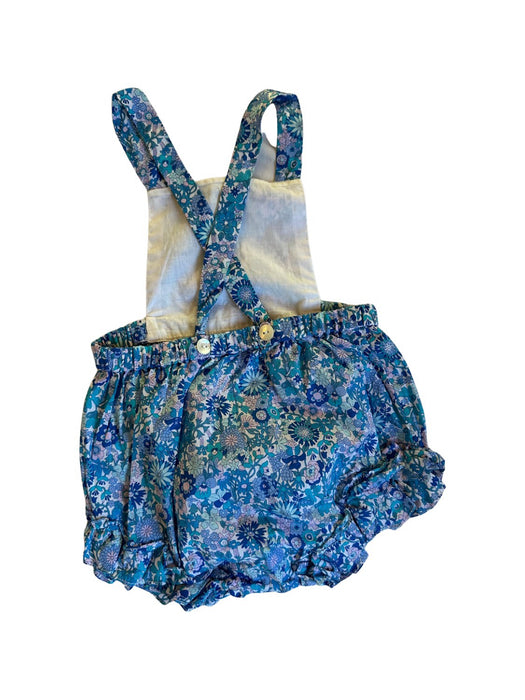 A Blue Overall Shorts from Jacadi in size 12-18M for girl. (Back View)