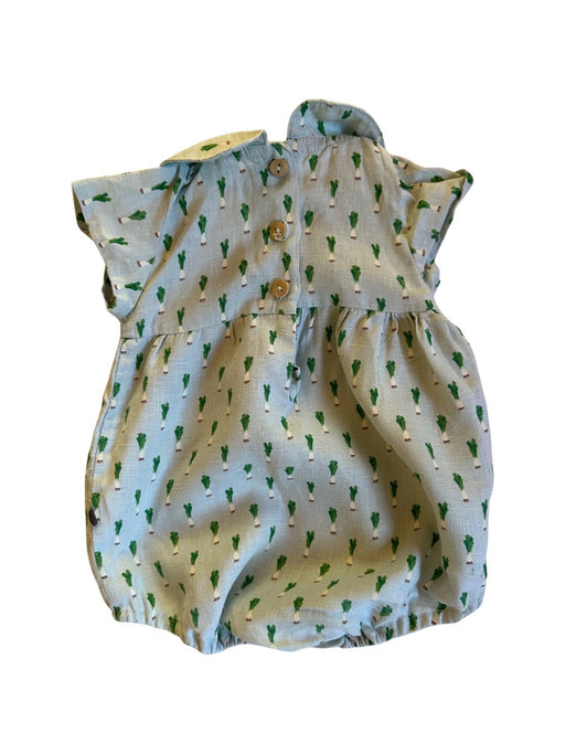 A Green Short Sleeve Bodysuits from Oeuf in size 3-6M for girl. (Back View)