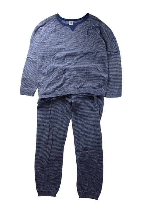 A Blue Pyjama Sets from Petit Bateau in size 12Y for boy. (Front View)