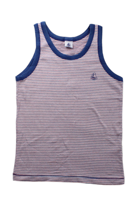 A Blue Sleeveless T Shirts from Petit Bateau in size 10Y for girl. (Front View)