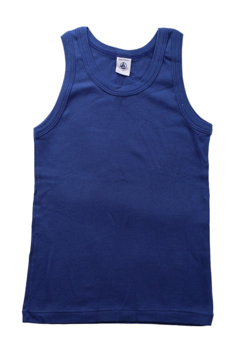 A Blue Sleeveless T Shirts from Petit Bateau in size 8Y for boy. (Front View)