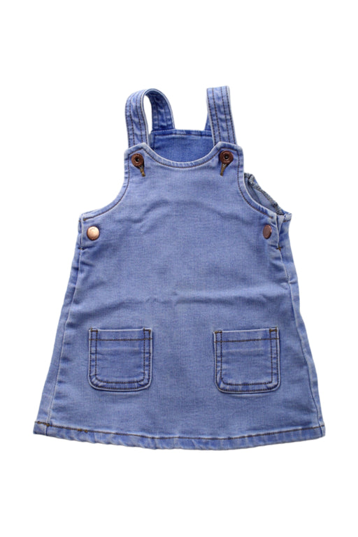 A Blue Overall Dresses from Seed in size 0-3M for girl. (Front View)