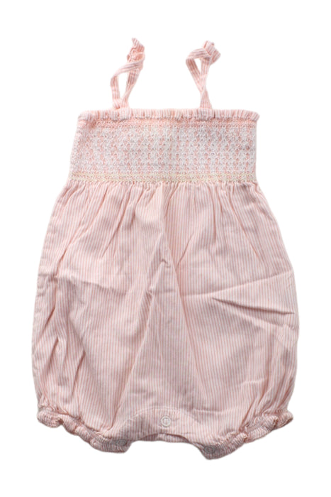 A Pink Sleeveless Rompers from Cadet Rousselle in size 3-6M for girl. (Front View)