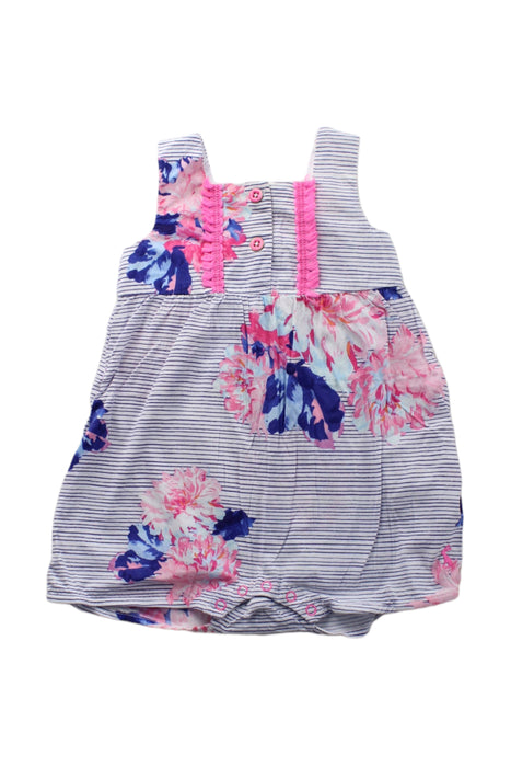 A Blue Sleeveless Rompers from Joules in size 0-3M for girl. (Front View)