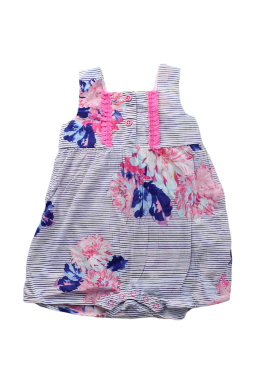 A Blue Sleeveless Rompers from Joules in size 0-3M for girl. (Front View)
