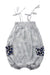 A Grey Sleeveless Rompers from Seed in size 0-3M for girl. (Front View)