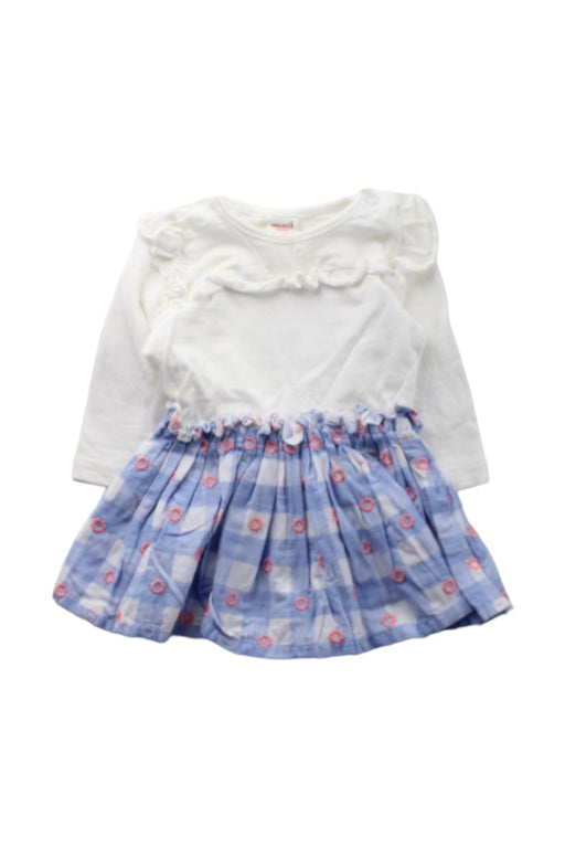 A Blue Long Sleeve Dresses from Seed in size 0-3M for girl. (Front View)