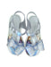 A Silver Sandals from Mini Melissa in size 4T for girl. (Front View)