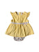 A Yellow Short Sleeve Dresses from Chickeeduck in size 12-18M for girl. (Front View)