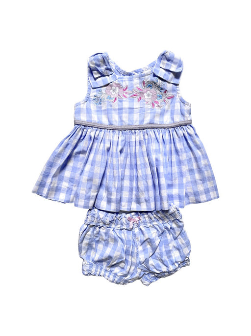 A Blue Sleeveless Dresses from Periwinkle in size 3-6M for girl. (Front View)