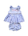 A Blue Sleeveless Dresses from Periwinkle in size 3-6M for girl. (Front View)