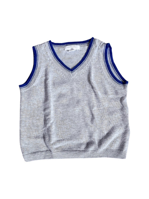 A Grey Sweater Vests from Purebaby in size 0-3M for boy. (Front View)