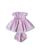 A Pink Short Sleeve Dresses from Chickeeduck in size 6-12M for girl. (Back View)