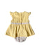 A Yellow Short Sleeve Dresses from Chickeeduck in size 12-18M for girl. (Back View)