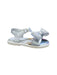 A Silver Sandals from Mini Melissa in size 4T for girl. (Back View)