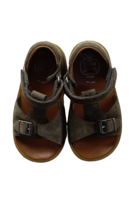 A Brown Sandals from Pom d’Api in size 3T for girl. (Back View)