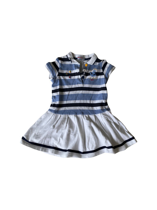 A Blue Short Sleeve Dresses from Miki House in size 4T for girl. (Front View)