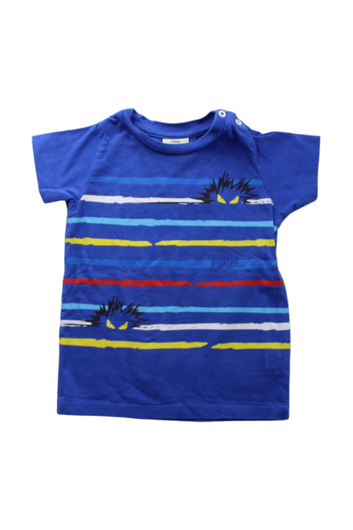 A Blue Short Sleeve T Shirts from Fendi in size 12-18M for boy. (Front View)