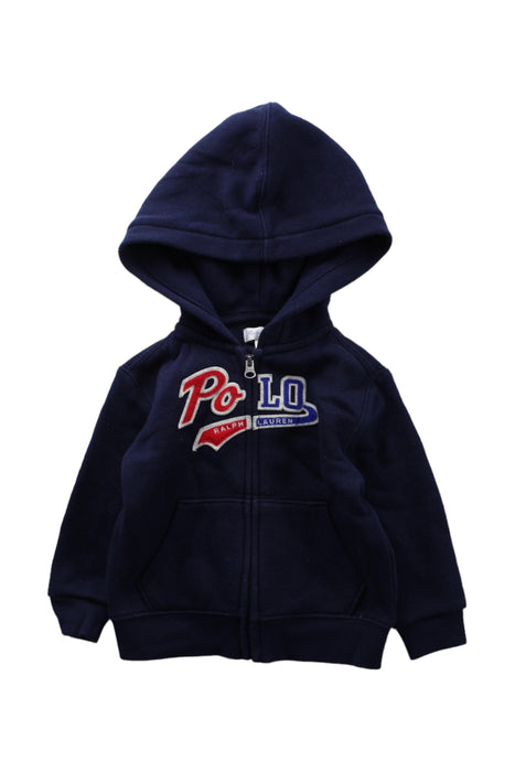 A Blue Zippered Sweatshirts from Ralph Lauren in size 6-12M for boy. (Front View)