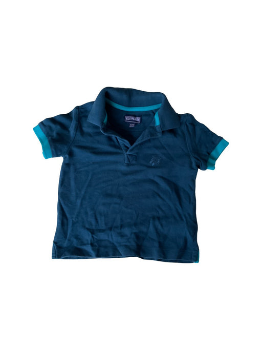 A Navy Short Sleeve Polos from Vilebrequin in size 4T for boy. (Front View)