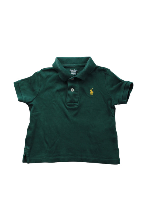 A Green Short Sleeve Polos from Ralph Lauren in size 6-12M for boy. (Front View)