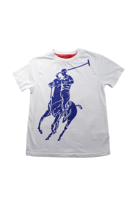 A Blue Short Sleeve T Shirts from Polo Ralph Lauren in size 7Y for boy. (Front View)