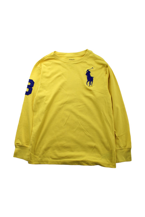 A Yellow Long Sleeve T Shirts from Polo Ralph Lauren in size 8Y for boy. (Front View)