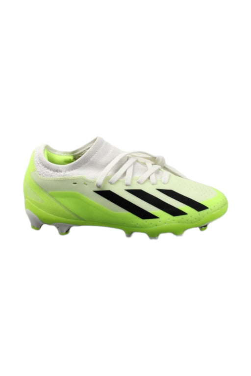 A Green Cleats/Soccer Shoes from Adidas in size 7Y for boy. (Front View)