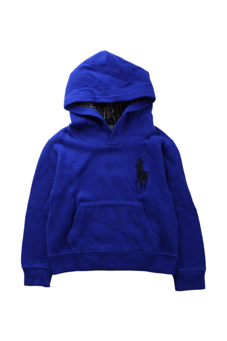 A Blue Hooded Sweatshirts from Polo Ralph Lauren in size 4T for boy. (Front View)