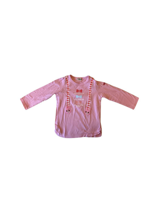 A Pink Long Sleeve Shirts from Miki House in size 3T for girl. (Front View)