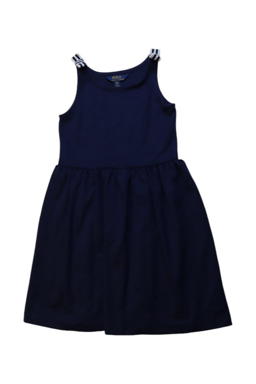 A Navy Sleeveless Dresses from Polo Ralph Lauren in size 7Y for girl. (Front View)