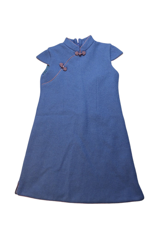 A Blue Sleeveless Dresses from Chouchou Chic in size 8Y for girl. (Front View)