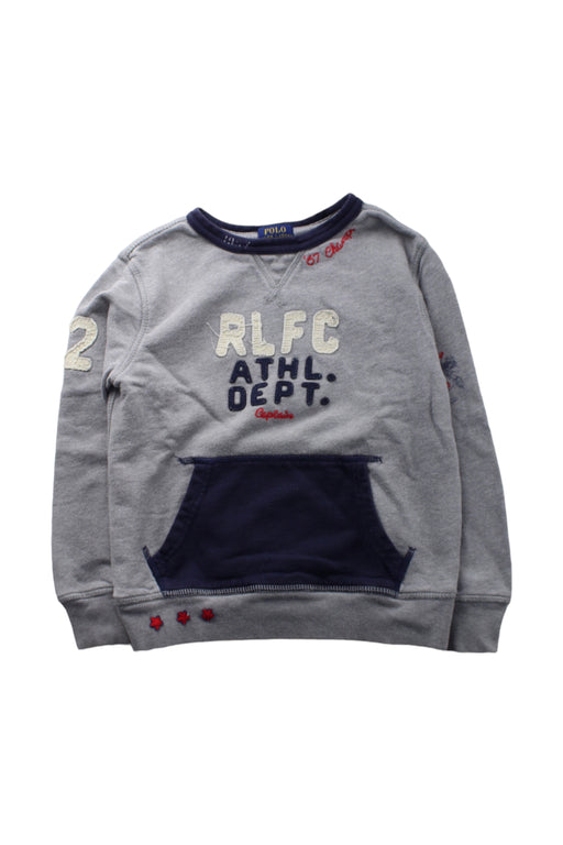 A Grey Crewneck Sweatshirts from Polo Ralph Lauren in size 6T for boy. (Front View)