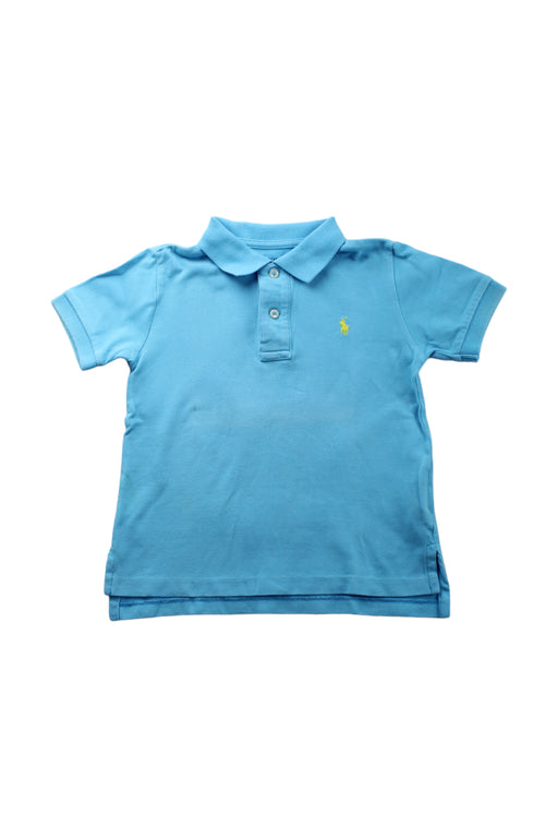 A Blue Short Sleeve Polos from Polo Ralph Lauren in size 3T for boy. (Front View)