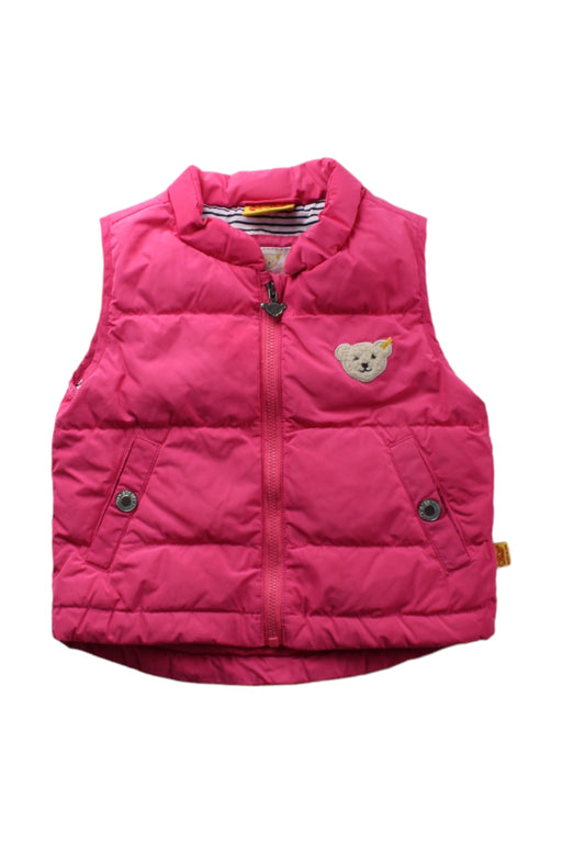 A Pink Outerwear Vests from Steiff in size 12-18M for girl. (Front View)