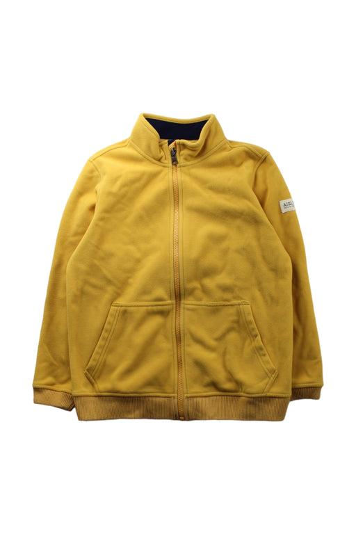 A Yellow Zippered Sweatshirts from Aigle in size 12Y for boy. (Front View)