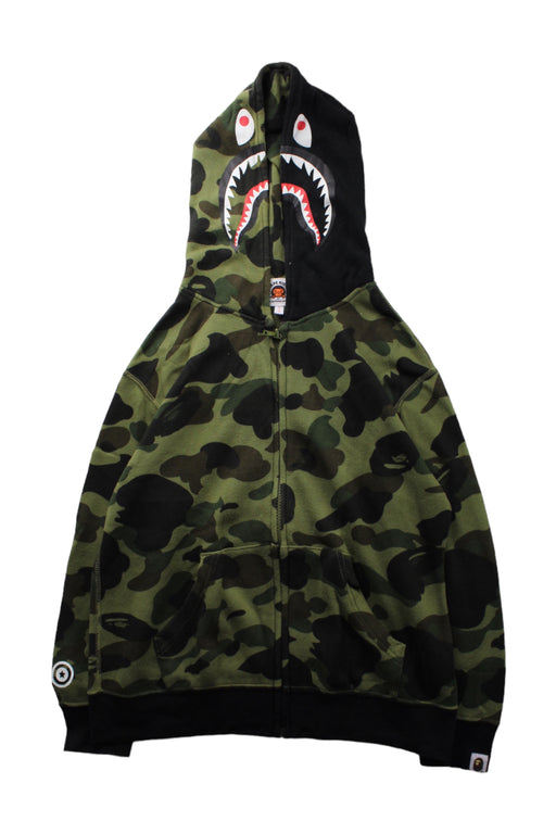 A Green Zippered Sweatshirts from BAPE KIDS in size 10Y for boy. (Front View)