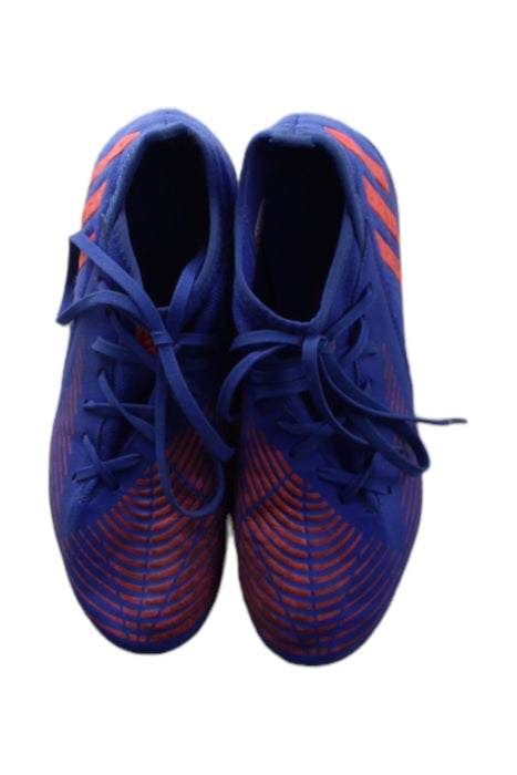 A Blue Cleats/Soccer Shoes from Adidas in size 12Y for boy. (Back View)