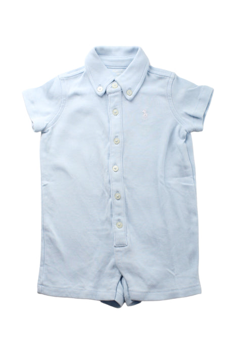 A Blue Short Sleeve Rompers from Ralph Lauren in size 0-3M for boy. (Front View)