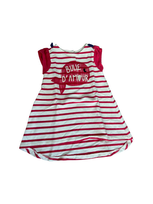 A Red Sleeveless Dresses from DPAM in size 3-6M for girl. (Front View)