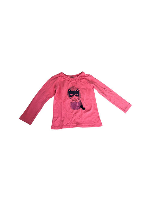 A Pink Long Sleeve T Shirts from La Compagnie des Petits in size 3T for girl. (Front View)