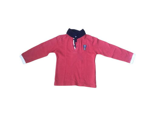 A Red Long Sleeve Polos from Jacadi in size 6T for boy. (Front View)