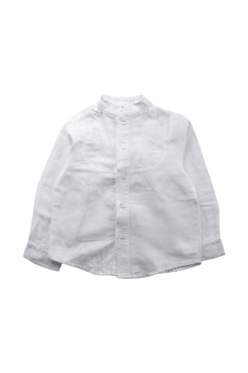 A White Long Sleeve Shirts from La Coqueta in size 2T for boy. (Front View)