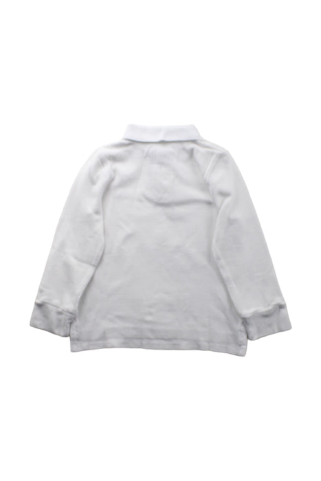 A White Long Sleeve Polos from Crewcuts in size 2T for boy. (Back View)